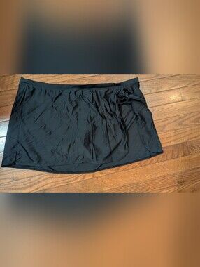 Black Swim Skirt with Side Tie